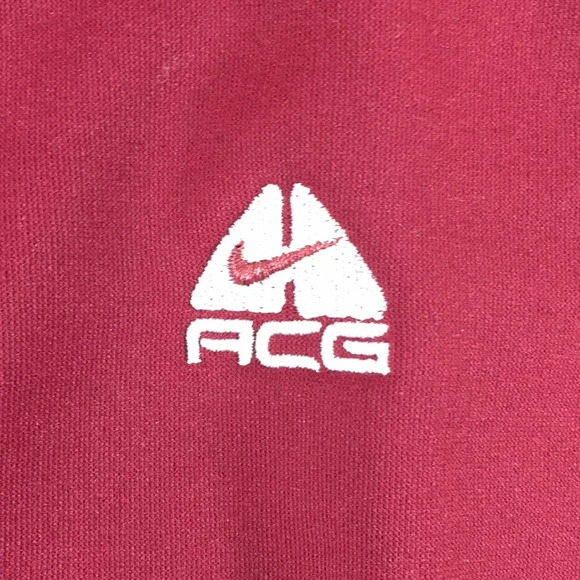 Nike ACG Thermal Layer 2 Red Gray Fleece Jacket Womens Medium Thumbhole Zip Up - Picture 11 of 13